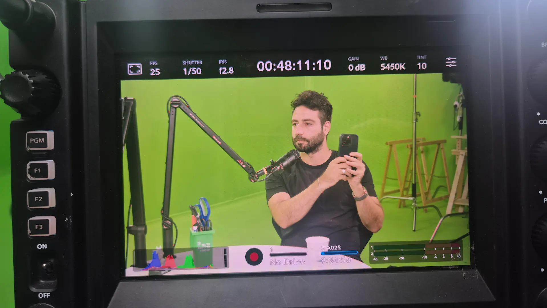 אולפן פודקאסט — החדר הירוק